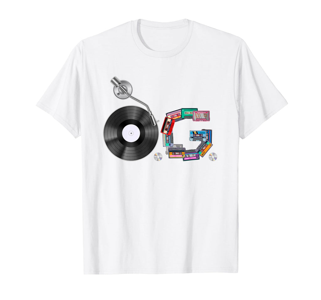Old School Og Hip Hop Head Vinyl Cds T-Shirt - Custom Art Print Unisex - T-Shirt, Sweatshirt, Hoodie