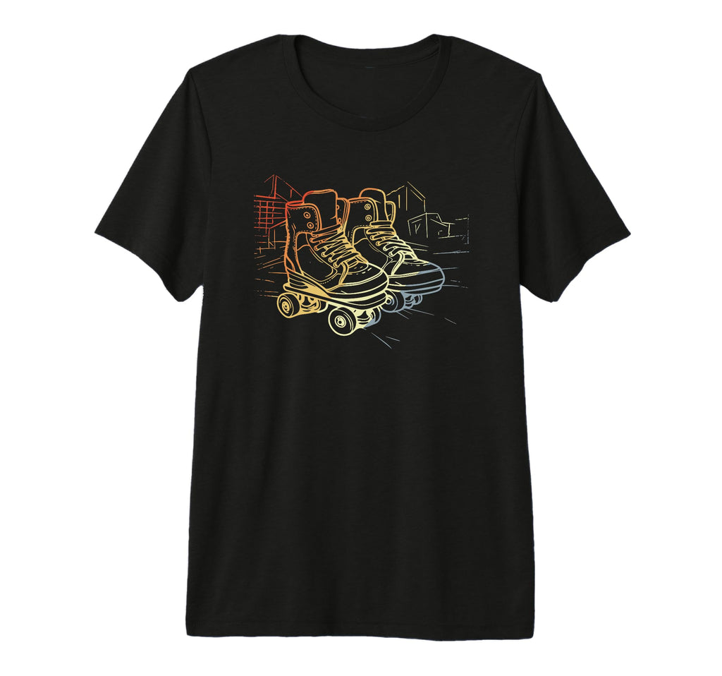 Roller Skates Drawing Tri Blend T-Shirt - Fun Novelty Design Unisex - T-Shirt, Sweatshirt, Hoodie
