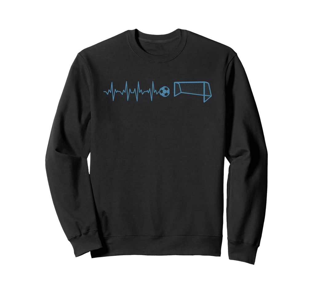 Funny Soccer Heartbeat Ecg Football Sweatshirt - Aesthetic Graphic Unisex - T-Shirt, Sweatshirt, Hoodie