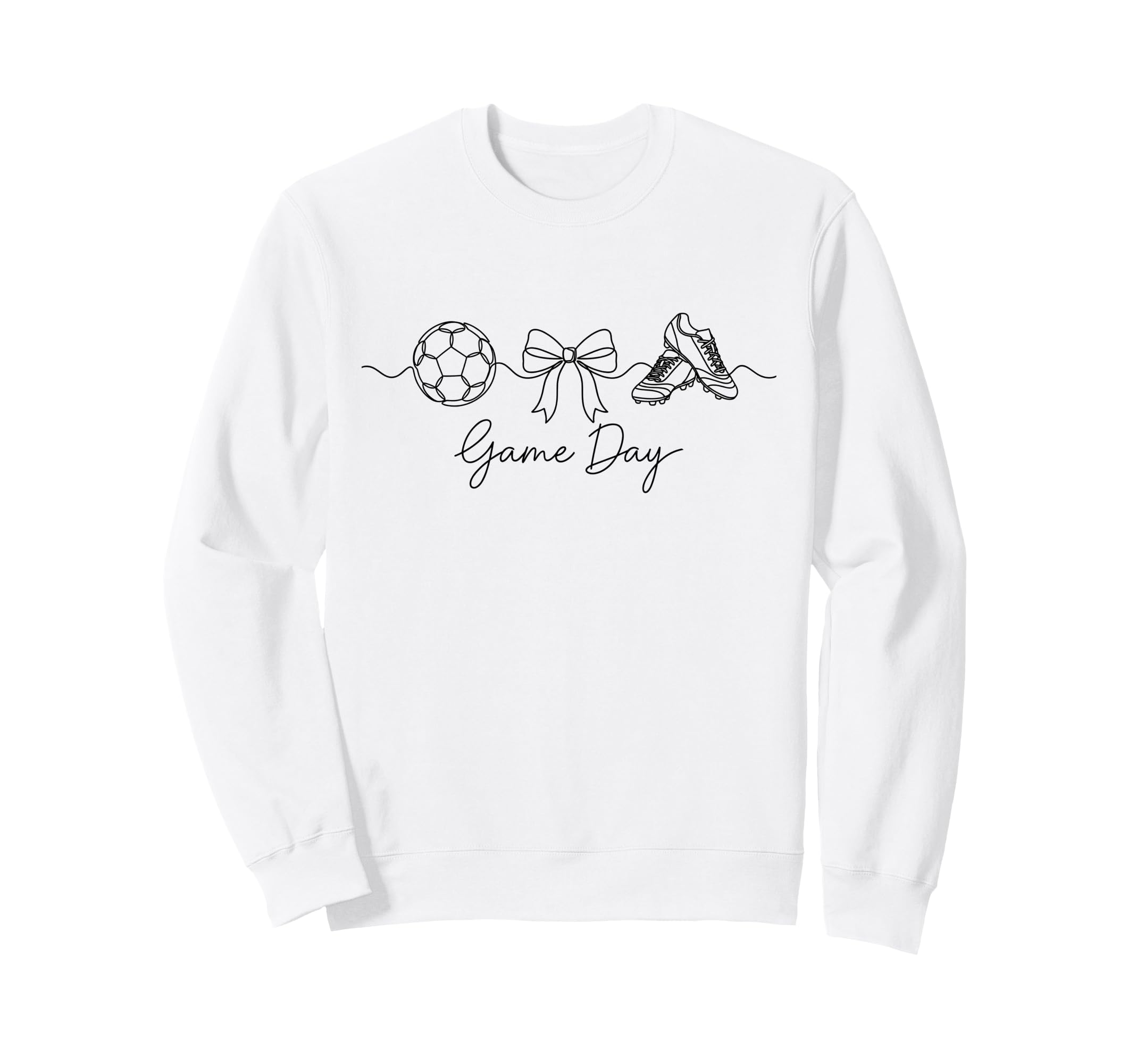 Game Day Soccer Mom Ball Bow Sweatshirt - Minimalist Print for Adults - T-Shirt, Sweatshirt, Hoodie