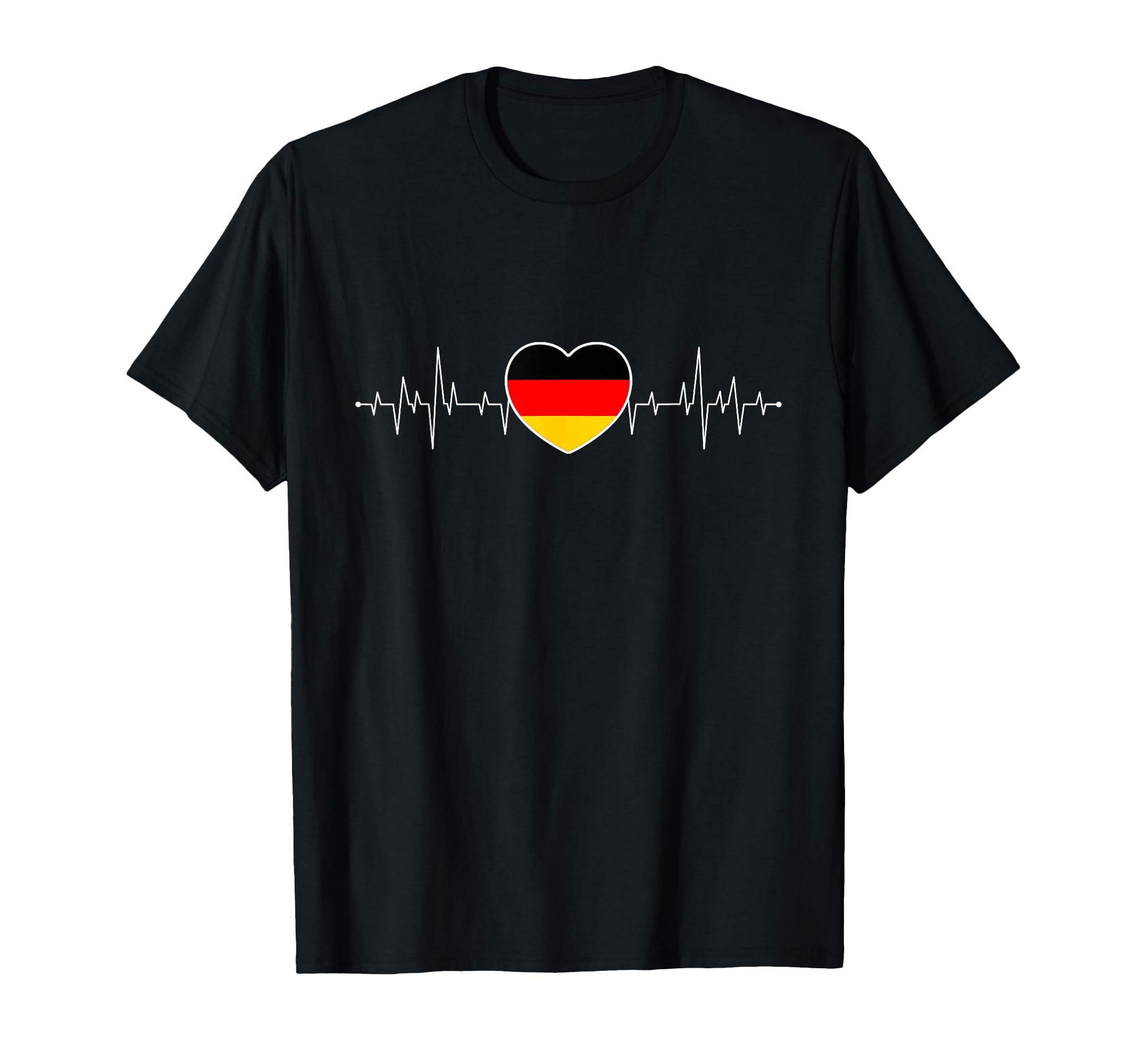 Germany Heartbeat German Flag T-Shirt - Aesthetic Graphic for Adults - T-Shirt, Sweatshirt, Hoodie