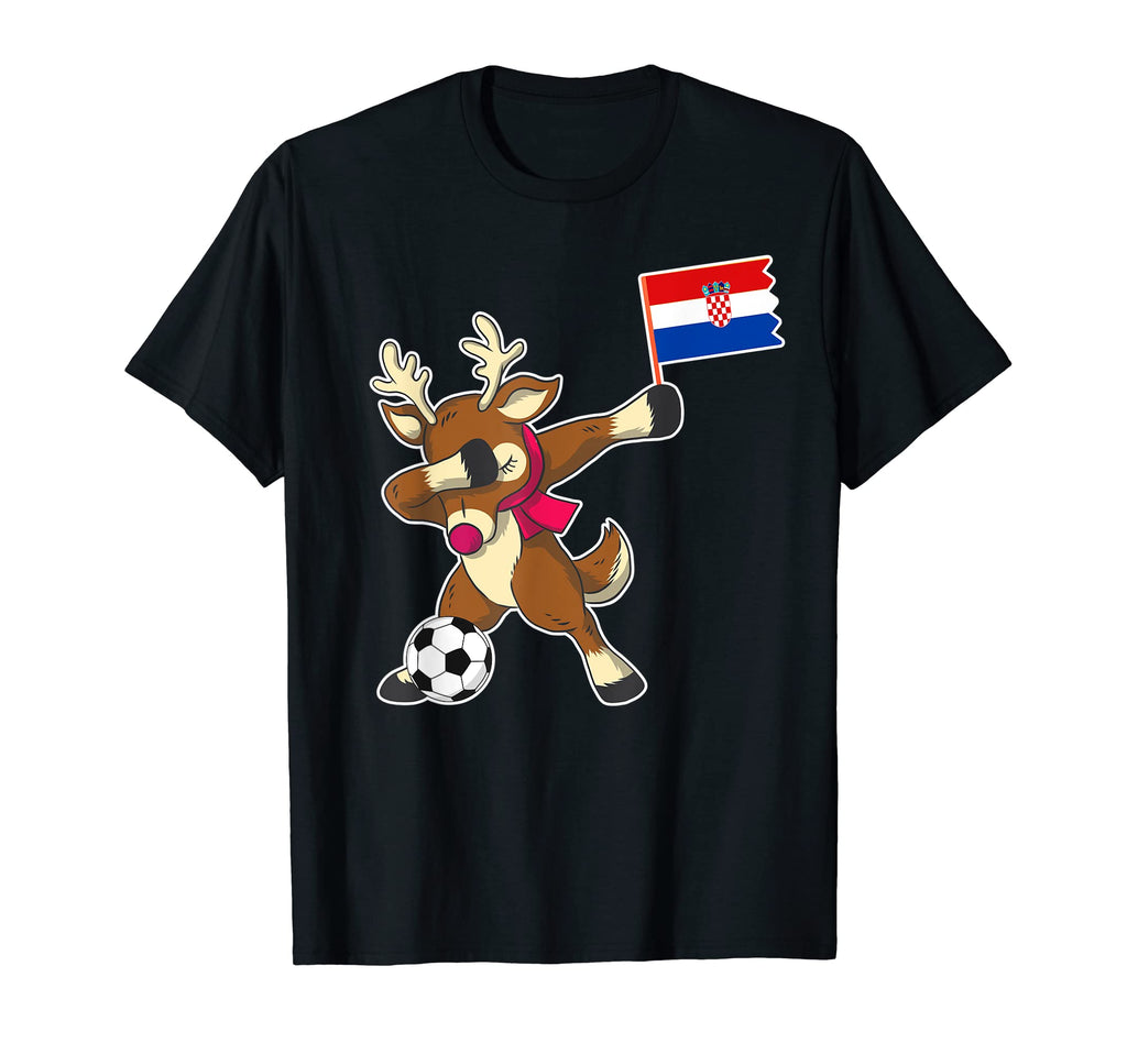 Soccer Croatian Flag Reindeer Croatia T-Shirt - Aesthetic Graphic Unisex - T-Shirt, Sweatshirt, Hoodie