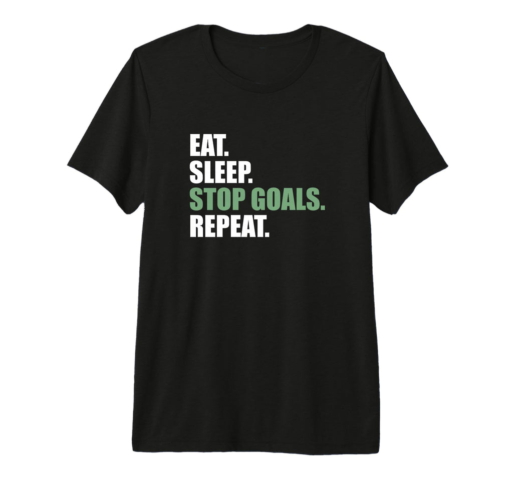 Goalkeeeper Soccer Goalie Eat Sleep Stop T-Shirt - Custom Art Print Unisex - T-Shirt, Sweatshirt, Hoodie