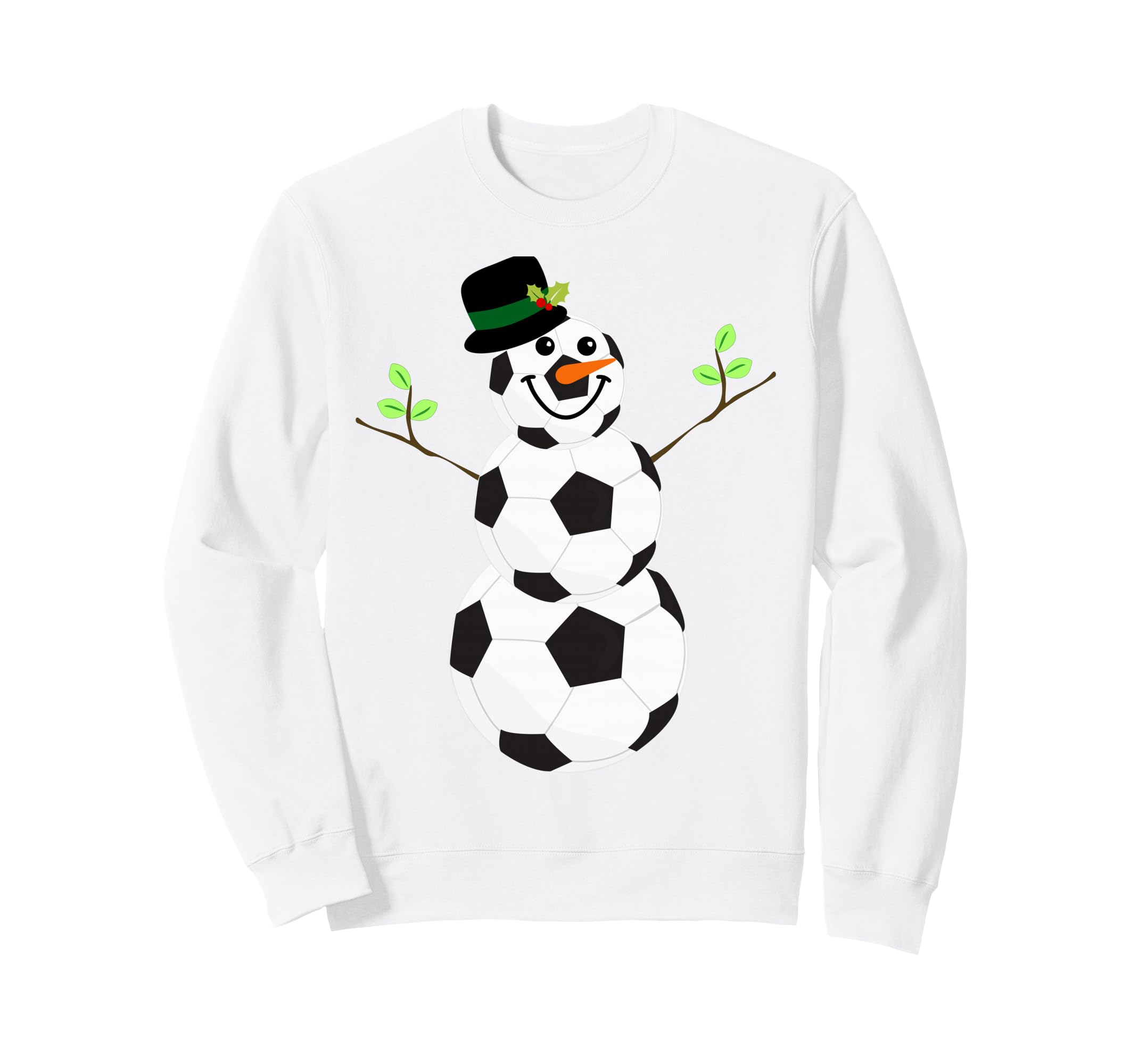 Soccer Balls Snowman Winter Sports Sweatshirt - Streetwear Style Unisex - T-Shirt, Sweatshirt, Hoodie