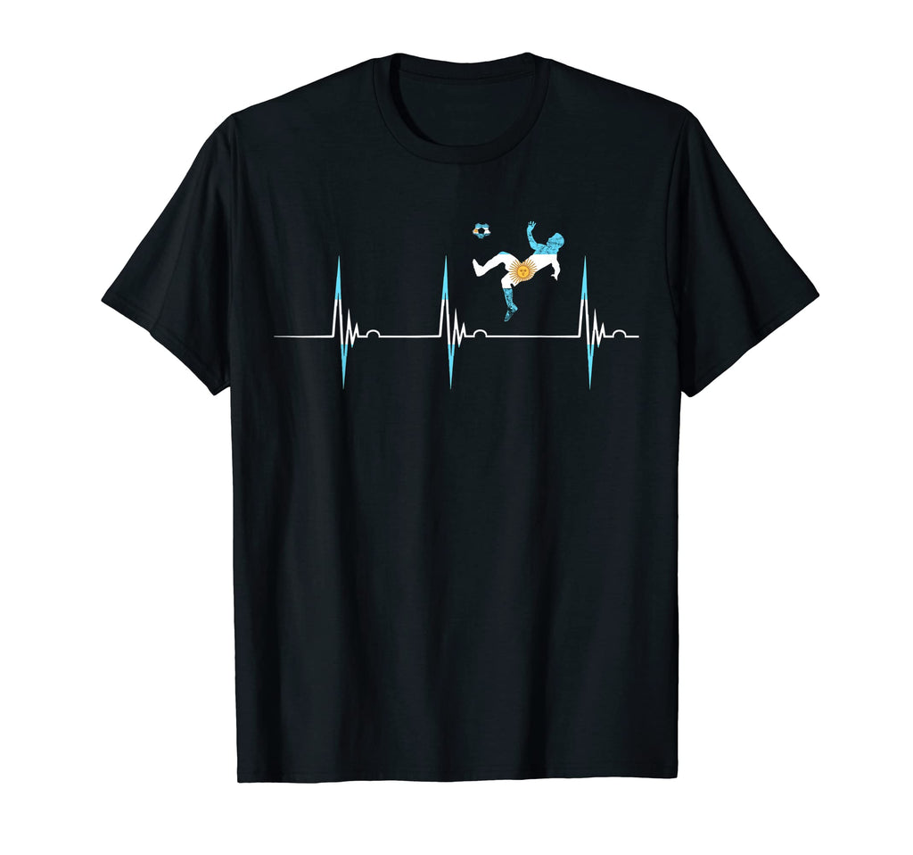 Argentina Flag Heartbeat Ekg Pulse T-Shirt - Fun Novelty Design Unisex - T-Shirt, Sweatshirt, Hoodie