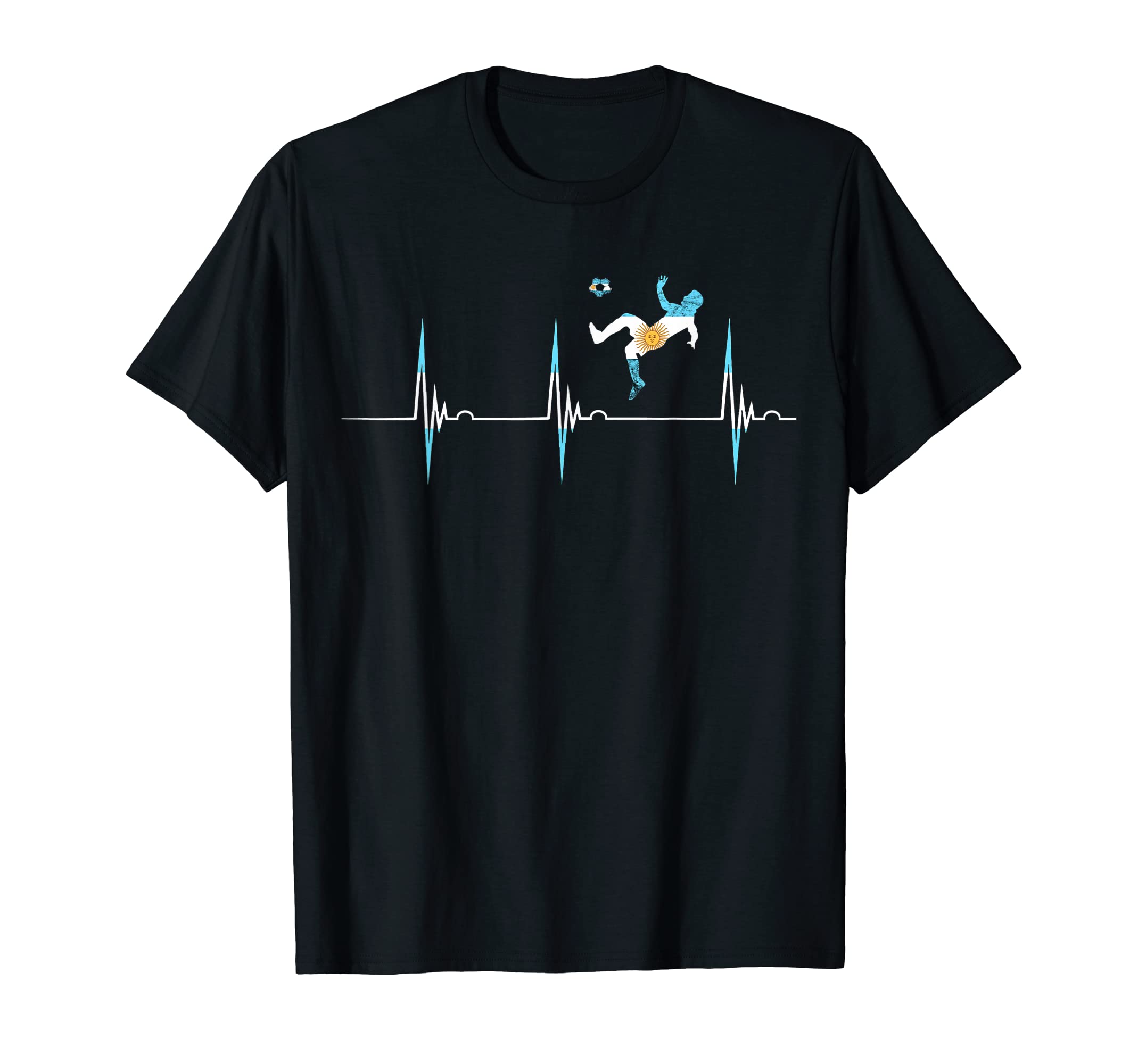 Argentina Flag Heartbeat Ekg Pulse T-Shirt - Fun Novelty Design Unisex - T-Shirt, Sweatshirt, Hoodie