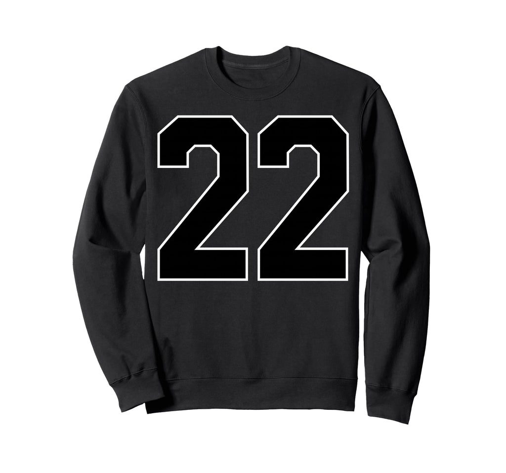 Black Sports Team Number 22 Fan Sweatshirt - Minimalist Print Unisex - T-Shirt, Sweatshirt, Hoodie