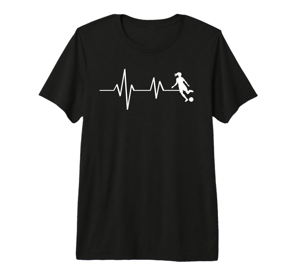 Soccer Heartbeat Ecg Football Tri T-Shirt - Fun Novelty Design Men Women - T-Shirt, Sweatshirt, Hoodie
