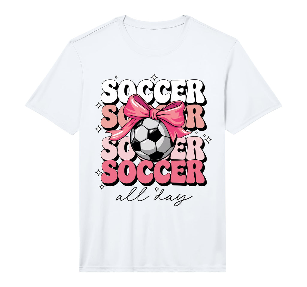 Groovy Soccer Coquette Bow Soccer All T-Shirt - Trendy Graphic Men Women - T-Shirt, Sweatshirt, Hoodie
