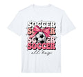 Groovy Soccer Coquette Bow Soccer All T-Shirt - Trendy Graphic Men Women - T-Shirt, Sweatshirt, Hoodie