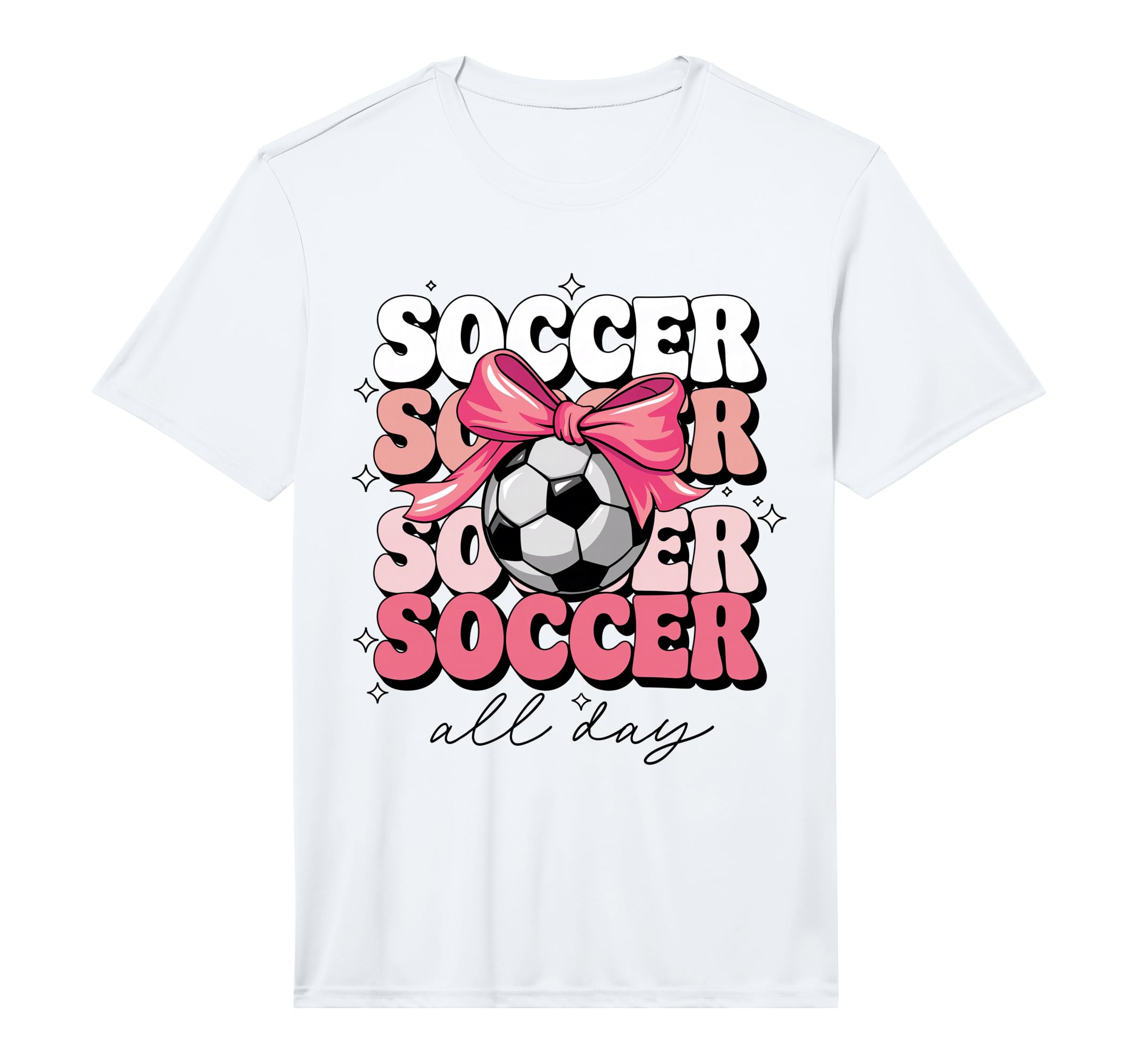 Groovy Soccer Coquette Bow Soccer All T-Shirt - Trendy Graphic Men Women - T-Shirt, Sweatshirt, Hoodie