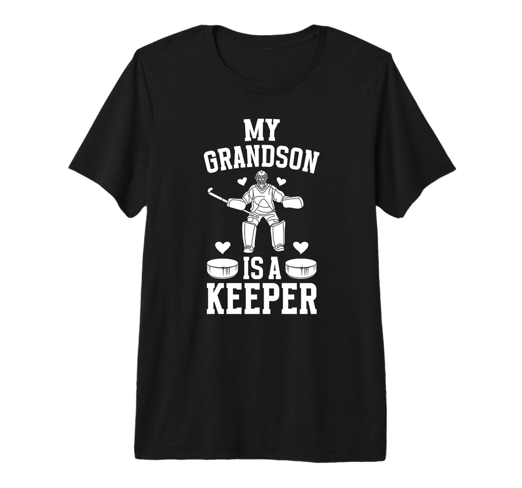My Grandson Hockey Keeper Grandma T-Shirt - Trendy Graphic for Adults - T-Shirt, Sweatshirt, Hoodie