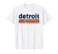 Detroit Michigan Three Stripe Weathered T-Shirt - Unique Graphic Unisex - T-Shirt, Sweatshirt, Hoodie