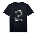 Number 2 Checkered Number T-Shirt - Aesthetic Graphic for Adults - T-Shirt, Sweatshirt, Hoodie