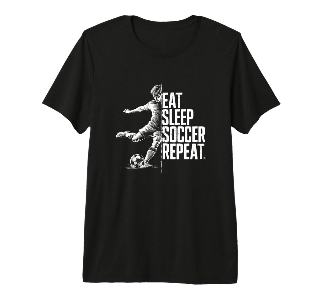 Eat Sleep Soccer Repeat Tri Blend T-Shirt - Minimalist Print Unisex - T-Shirt, Sweatshirt, Hoodie