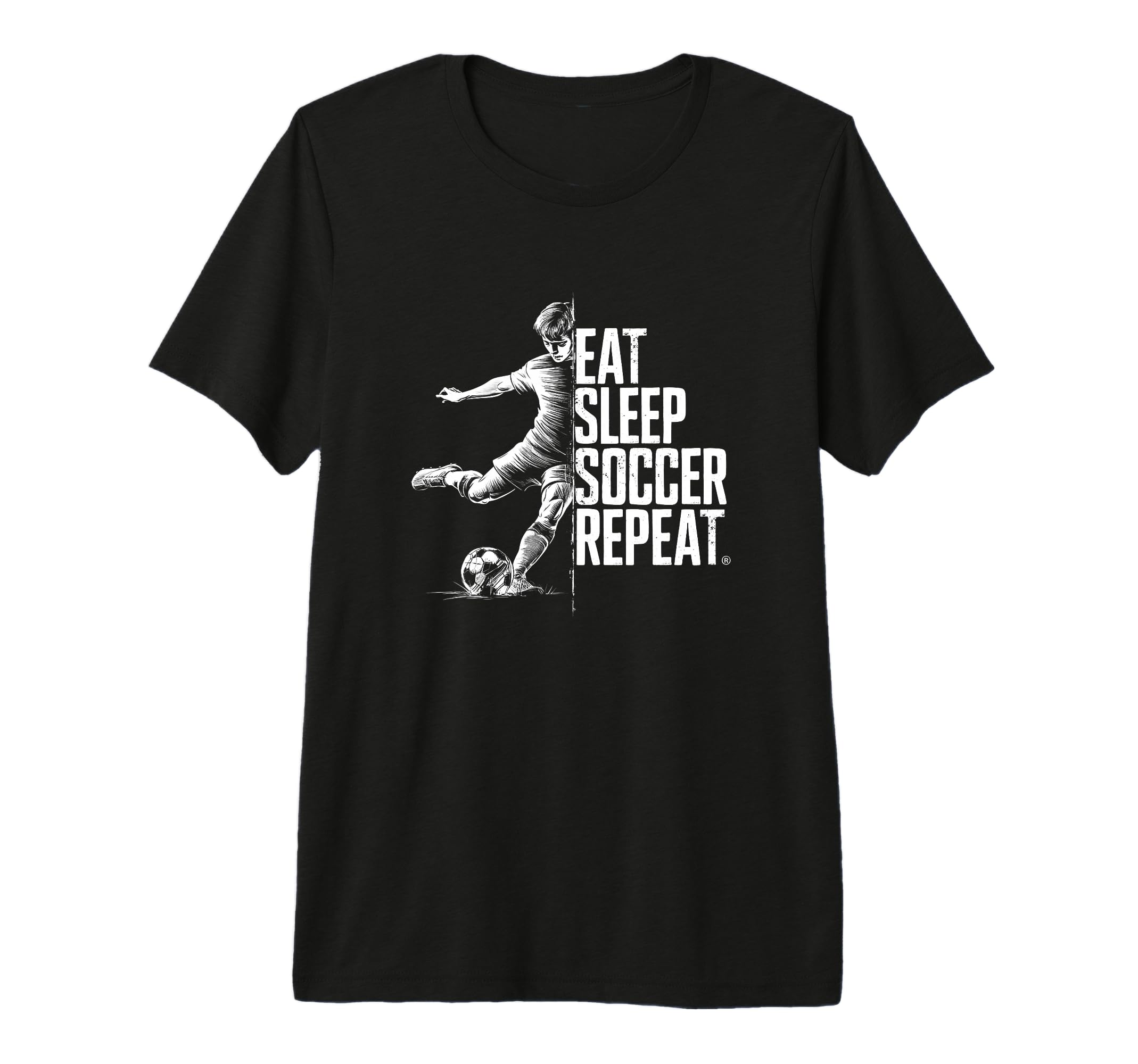 Eat Sleep Soccer Repeat Tri Blend T-Shirt - Minimalist Print Unisex - T-Shirt, Sweatshirt, Hoodie
