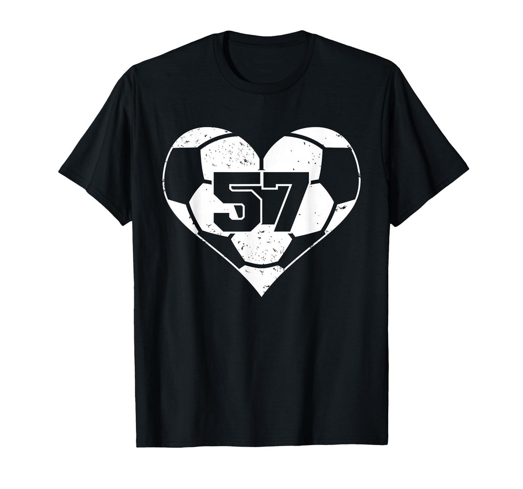 Soccer Heart Number 57 Jersey Sports T-Shirt - Minimalist Print for Adults - T-Shirt, Sweatshirt, Hoodie