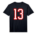 White Red Sports Team Number 13 Performance T-Shirt - Trendy Graphic Unisex - T-Shirt, Sweatshirt, Hoodie