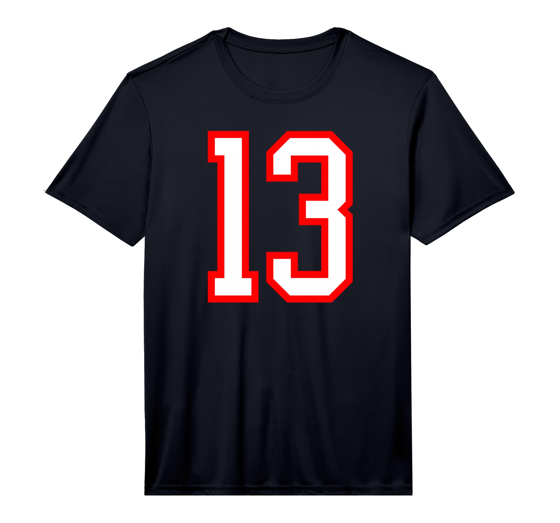 White Red Sports Team Number 13 Performance T-Shirt - Trendy Graphic Unisex - T-Shirt, Sweatshirt, Hoodie