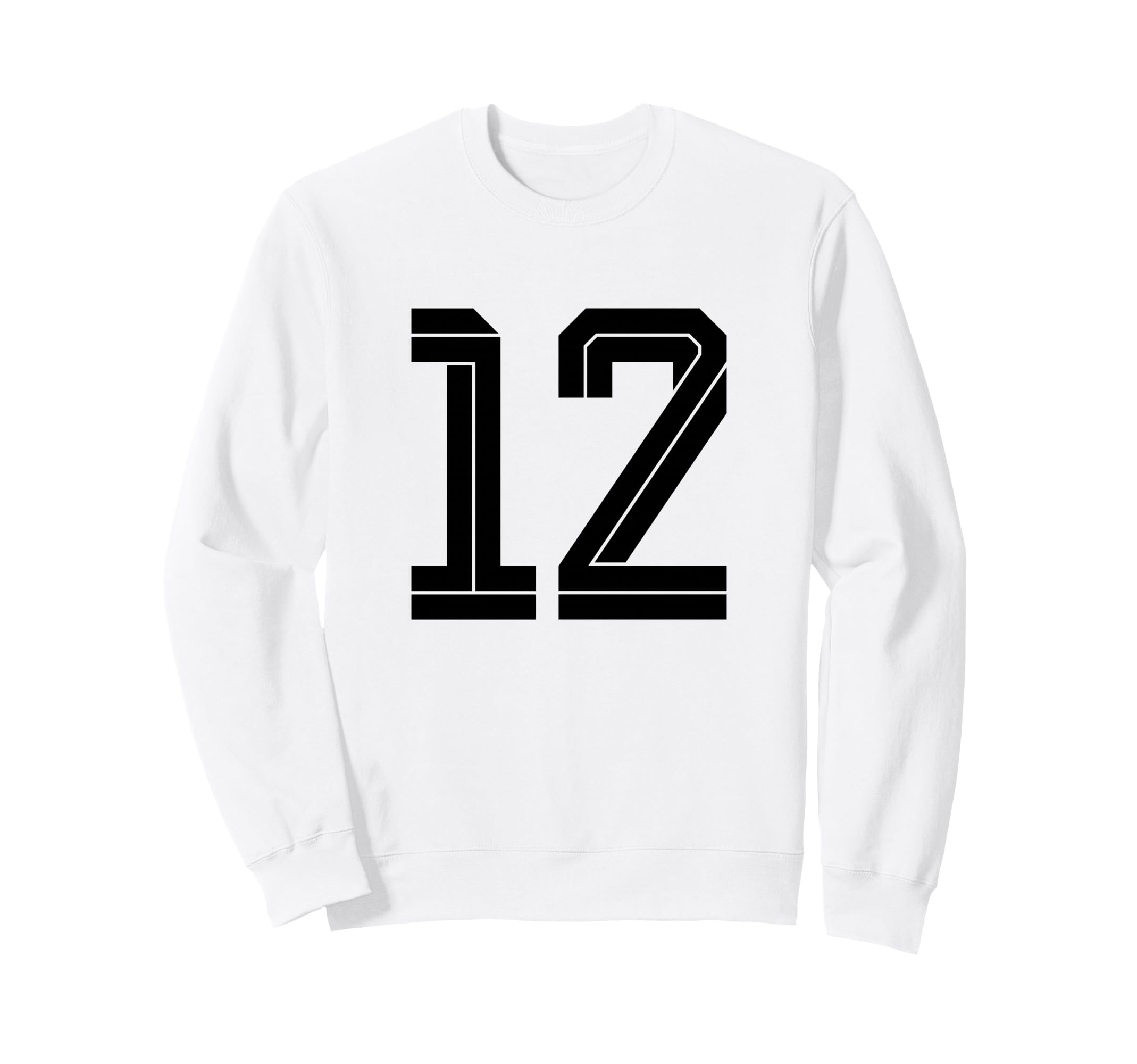 12 White Number 12 Sports Fan Soccer Sweatshirt - Unique Graphic Men Women - T-Shirt, Sweatshirt, Hoodie