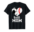Ball Mom Heart Funny Baseball Soccer T-Shirt - Custom Art Print for Adults - T-Shirt, Sweatshirt, Hoodie