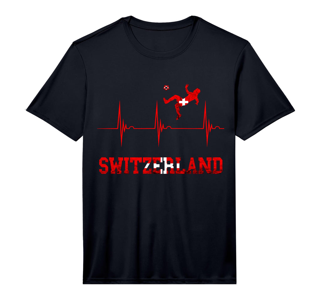 Switzerland Soccer Heartbeat Ekg T-Shirt - Fun Novelty Design Men Women - T-Shirt, Sweatshirt, Hoodie