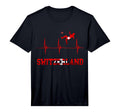 Switzerland Soccer Heartbeat Ekg T-Shirt - Fun Novelty Design Men Women - T-Shirt, Sweatshirt, Hoodie