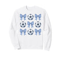 Soccer Coquette Toile Blue Bow Sweatshirt - Aesthetic Graphic for Adults - T-Shirt, Sweatshirt, Hoodie