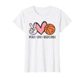 Peace Love Basketball Heart Teens Tween T-Shirt - Unique Graphic Men Women - T-Shirt, Sweatshirt, Hoodie