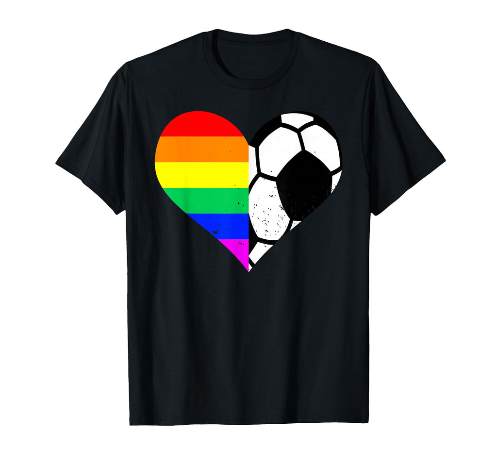 Soccer Lgbt Pride Month Rainbow Heart T-Shirt - Minimalist Print Men Women - T-Shirt, Sweatshirt, Hoodie