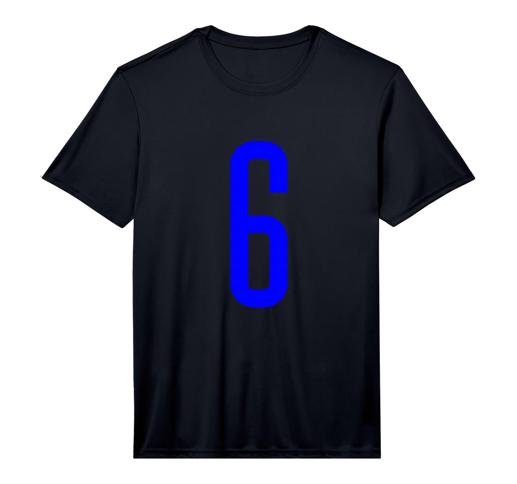 Blue Sport Team Number 6 Performance T-Shirt - Streetwear Style Men Women - T-Shirt, Sweatshirt, Hoodie