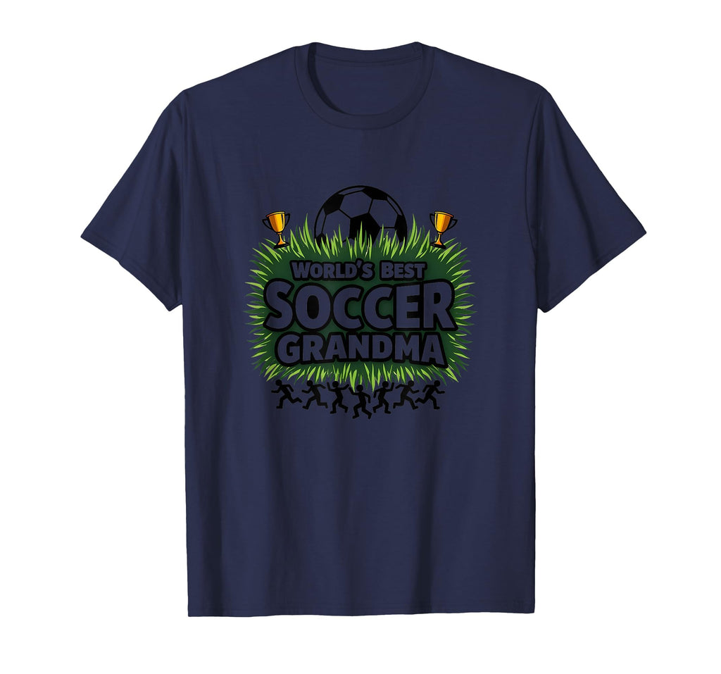 Worlds Best Soccer Grandma Champion Navy T-Shirt - Minimalist Print Unisex - T-Shirt, Sweatshirt, Hoodie