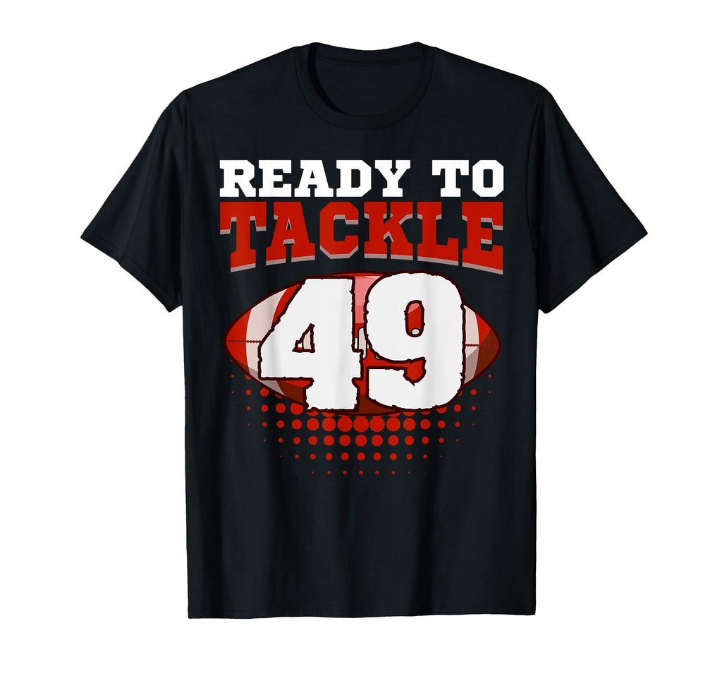Football 49Th Birthday Player Tackle T-Shirt - Custom Art Print for Adults - T-Shirt, Sweatshirt, Hoodie