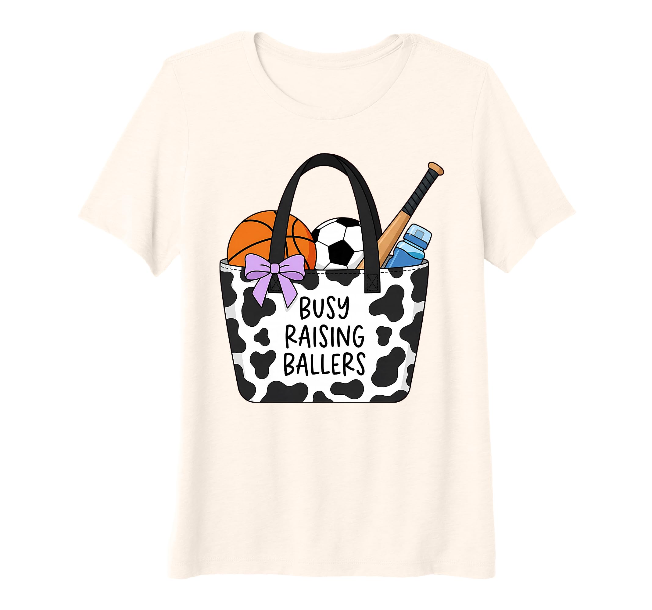 Womens Busy Raising Ballers Cow Tote Bag T-Shirt - Unique Graphic Unisex - T-Shirt, Sweatshirt, Hoodie