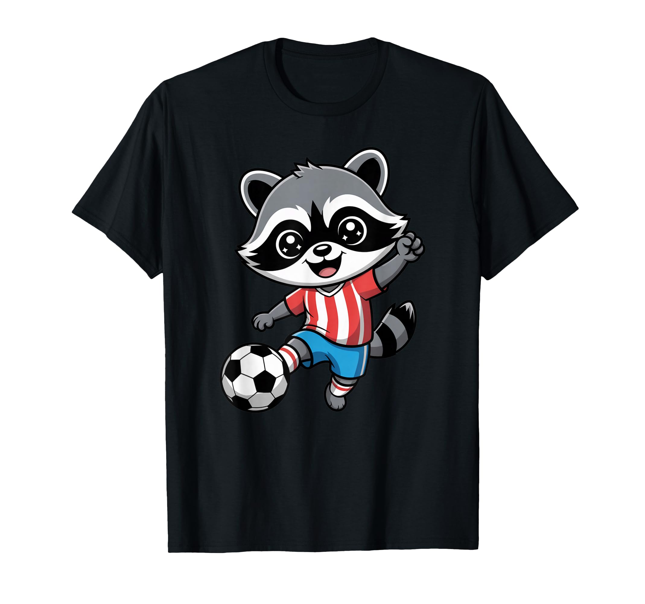 Raccoon Playing Soccer Raccoon Soccer T-Shirt - Graphic Print Unisex - T-Shirt, Sweatshirt, Hoodie