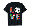 Soccer Sport Game Love World Flags T-Shirt - Novelty Apparel for Adults - T-Shirt, Sweatshirt, Hoodie