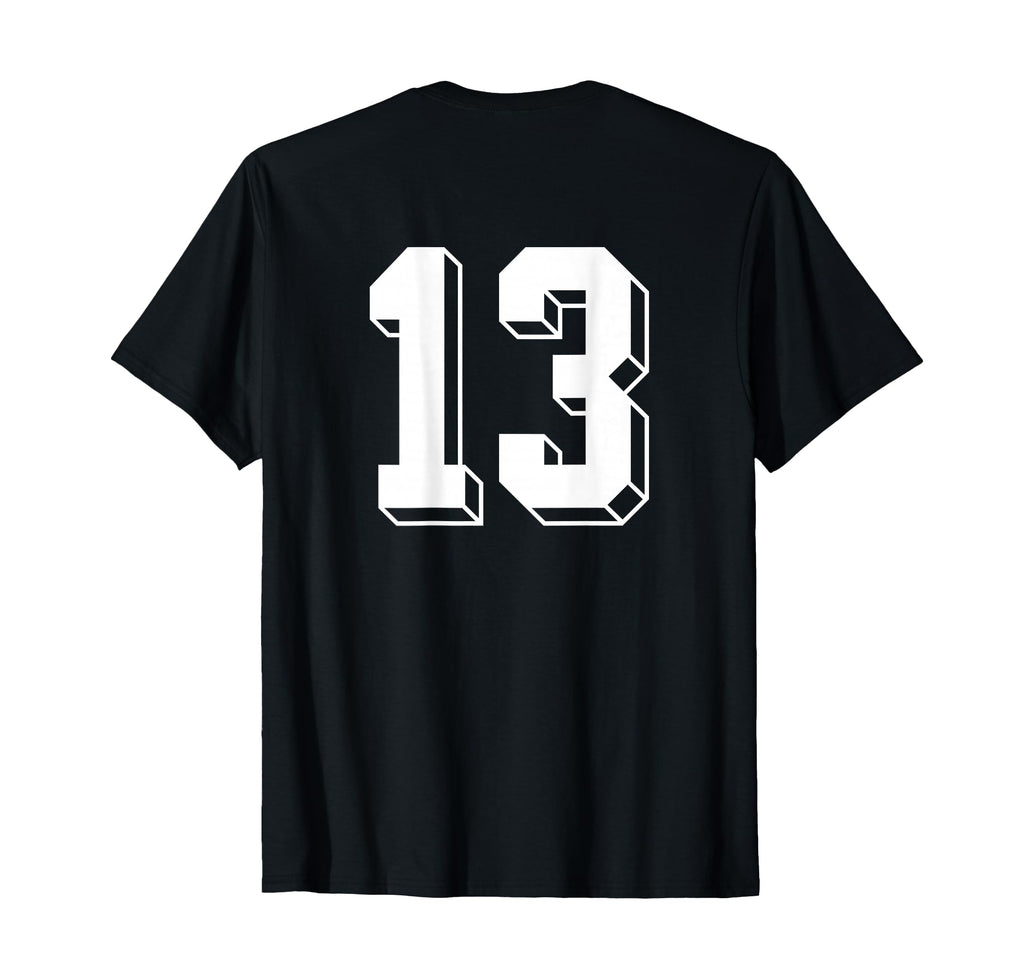 Number 13 Backside 80S 90S Team T-Shirt - Fun Novelty Design Men Women - T-Shirt, Sweatshirt, Hoodie