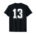 Number 13 Backside 80S 90S Team T-Shirt - Fun Novelty Design Men Women - T-Shirt, Sweatshirt, Hoodie