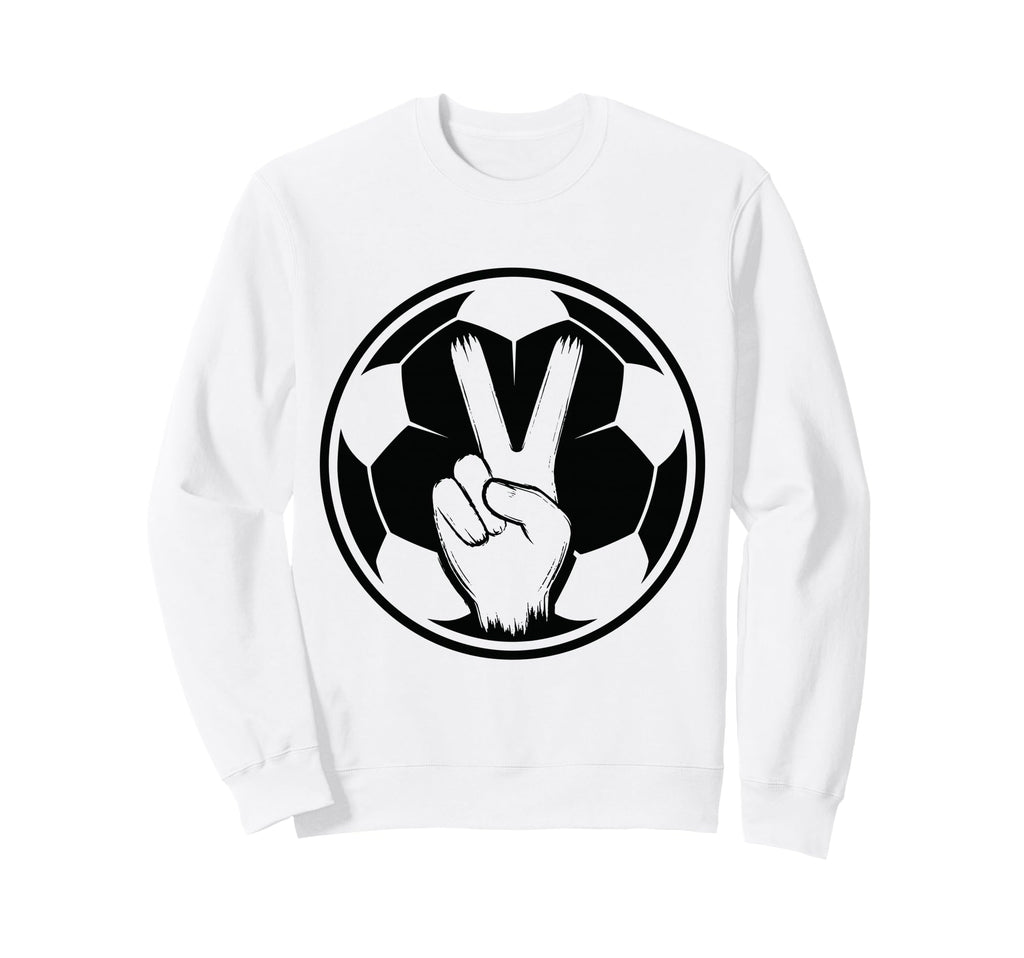Soccer Peace Sign V Fingers Ball Sweatshirt - Aesthetic Graphic for Adults - T-Shirt, Sweatshirt, Hoodie