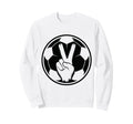 Soccer Peace Sign V Fingers Ball Sweatshirt - Aesthetic Graphic for Adults - T-Shirt, Sweatshirt, Hoodie