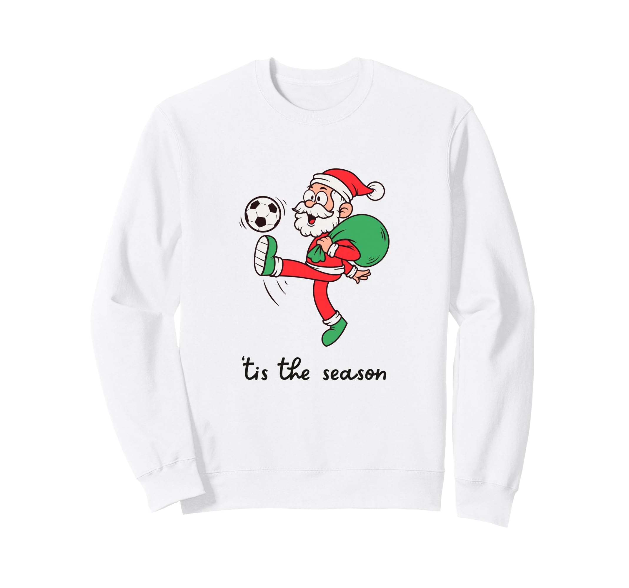 Fun Santa Footballer Soccer Player Sweatshirt - Novelty Apparel Men Women - T-Shirt, Sweatshirt, Hoodie