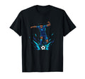 Football Soccer Blue Striker Rain Wet T-Shirt - Custom Art Print Unisex - T-Shirt, Sweatshirt, Hoodie