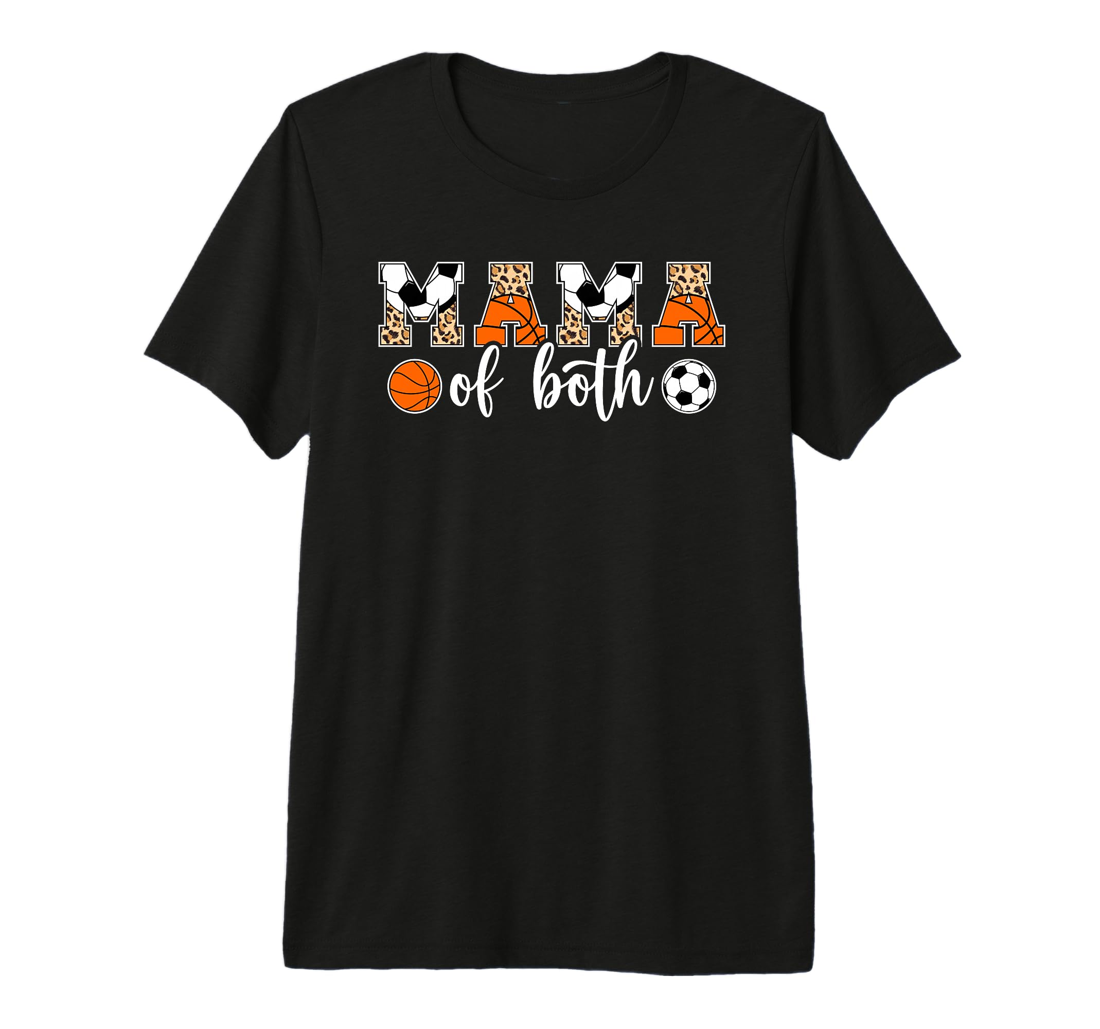 Mama Both Leopard Basketball Soccer Mom T-Shirt - Trendy Graphic Unisex - T-Shirt, Sweatshirt, Hoodie