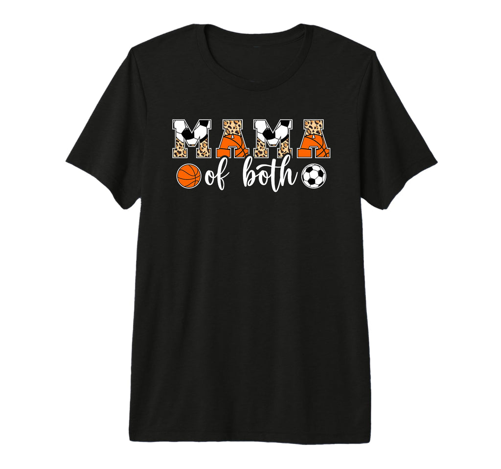 Mama Both Leopard Basketball Soccer T-Shirt - Custom Art Print for Adults - T-Shirt, Sweatshirt, Hoodie