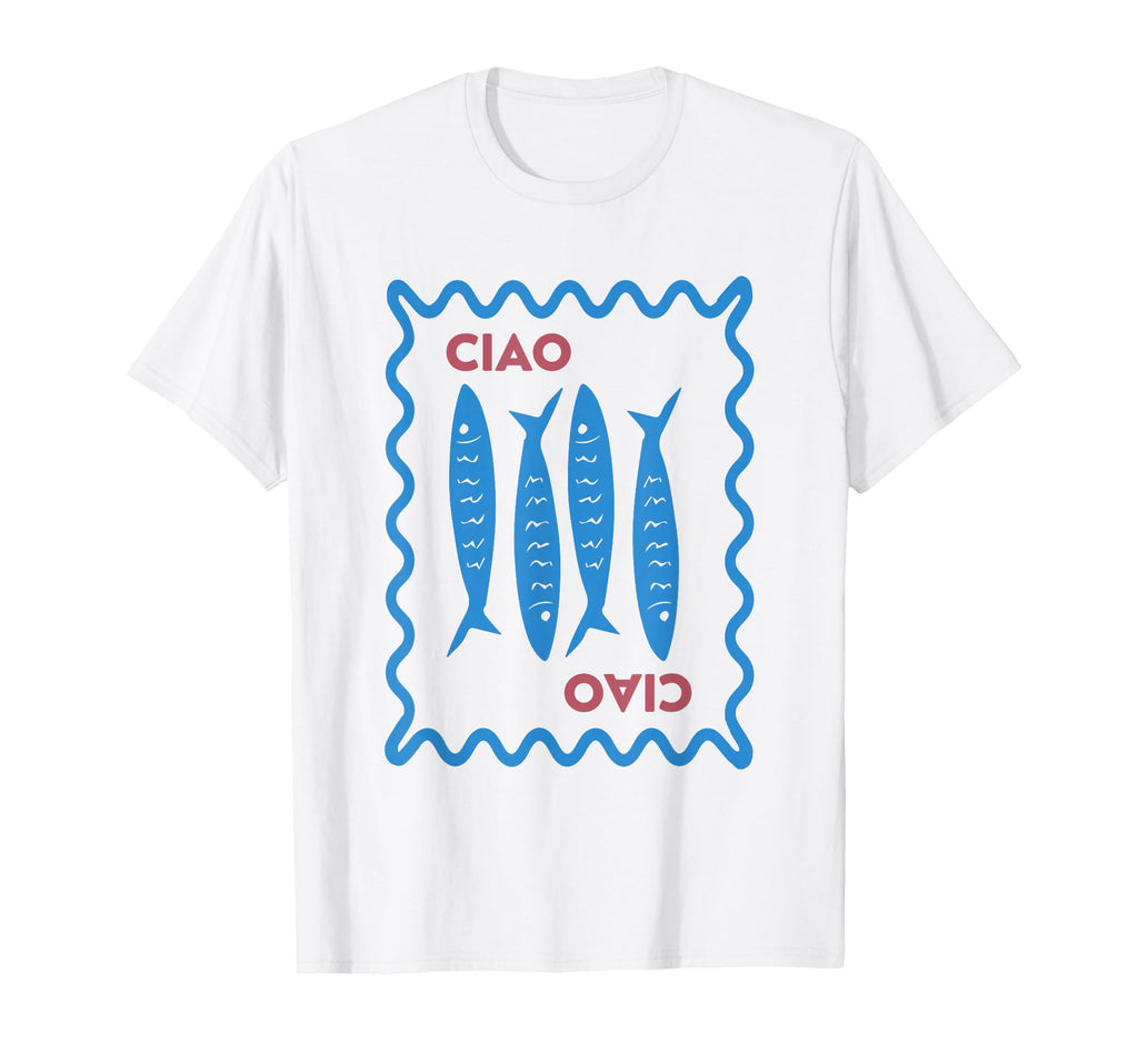 Italian Ciao Sardine Chinoiserie T-Shirt - Casual Everyday Wear for Adults - T-Shirt, Sweatshirt, Hoodie