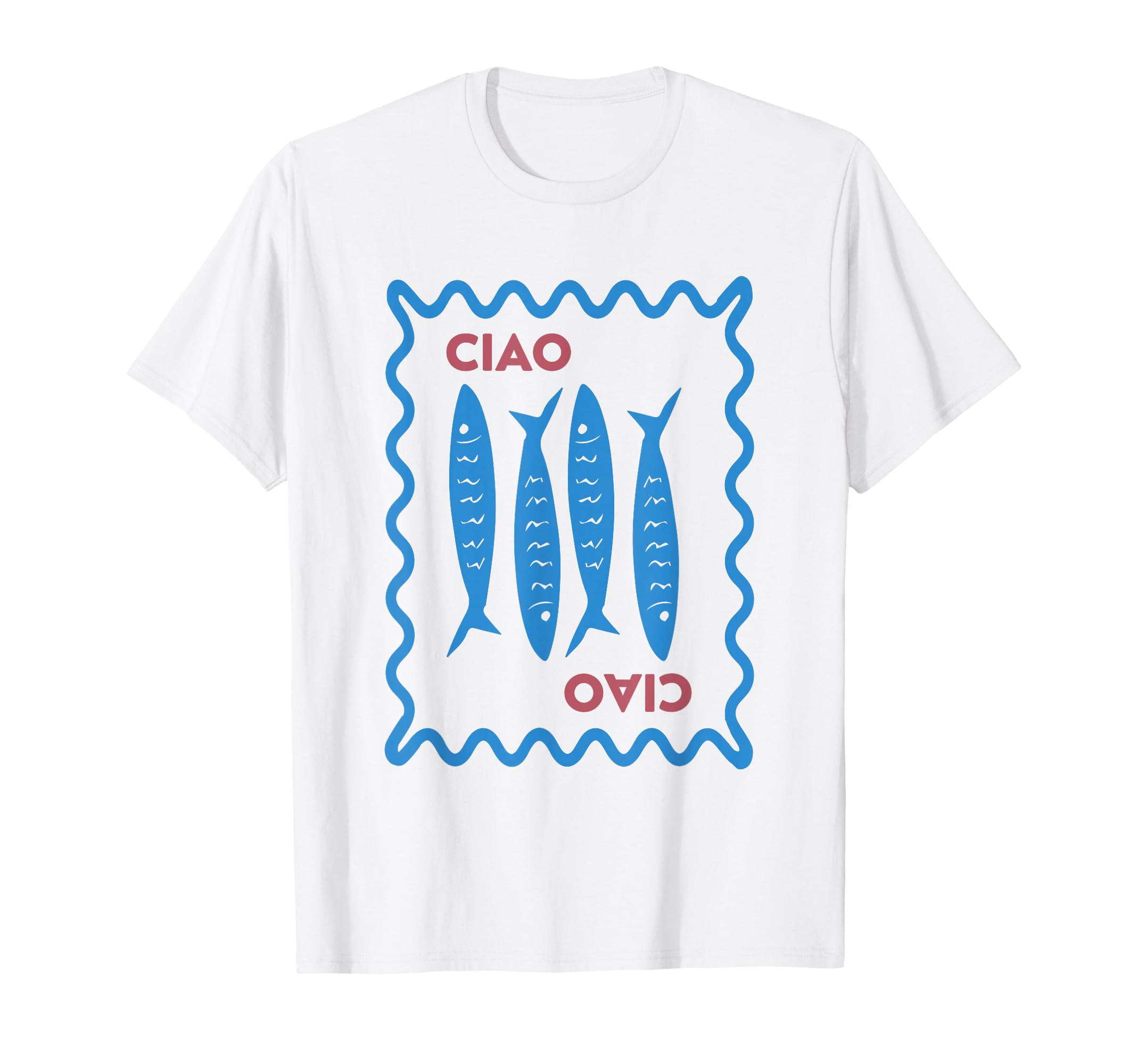 Italian Ciao Sardine Chinoiserie T-Shirt - Casual Everyday Wear for Adults - T-Shirt, Sweatshirt, Hoodie