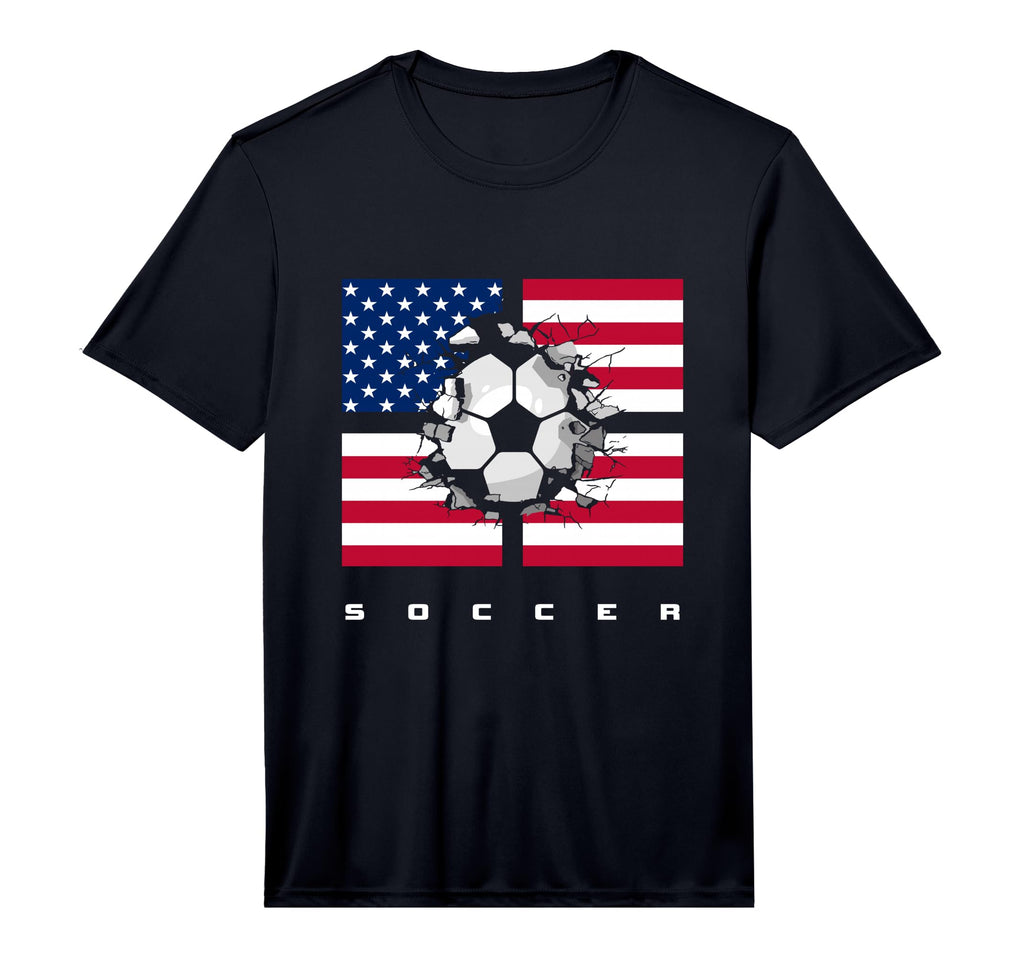 American Flag Soccer Soccer T-Shirt - Custom Art Print for Adults - T-Shirt, Sweatshirt, Hoodie