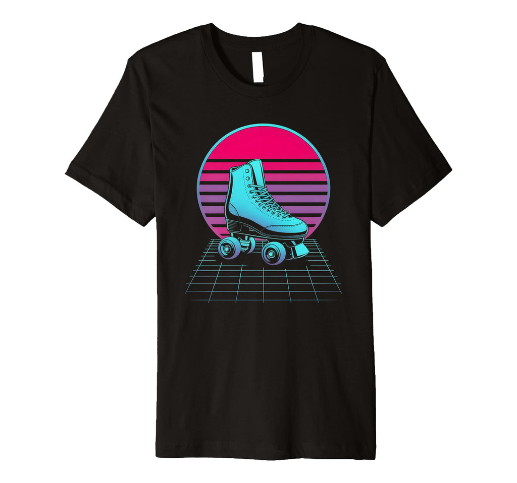 Synthwave Vaporwave Roller Skate Shoes T-Shirt - Custom Art Print Unisex - T-Shirt, Sweatshirt, Hoodie