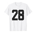 28 White Number 28 Sports Fan Soccer T-Shirt - Trendy Graphic Unisex - T-Shirt, Sweatshirt, Hoodie