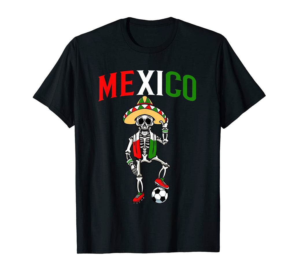 Mexican Soccer Player Sombrero Skeleton T-Shirt - Aesthetic Graphic Unisex - T-Shirt, Sweatshirt, Hoodie